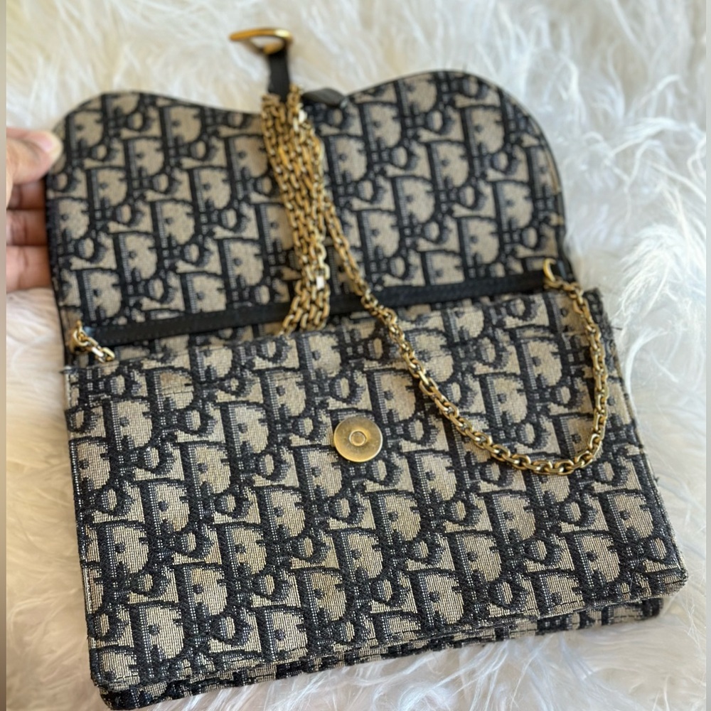 Christian Dior Saddle Pouch with Chain.